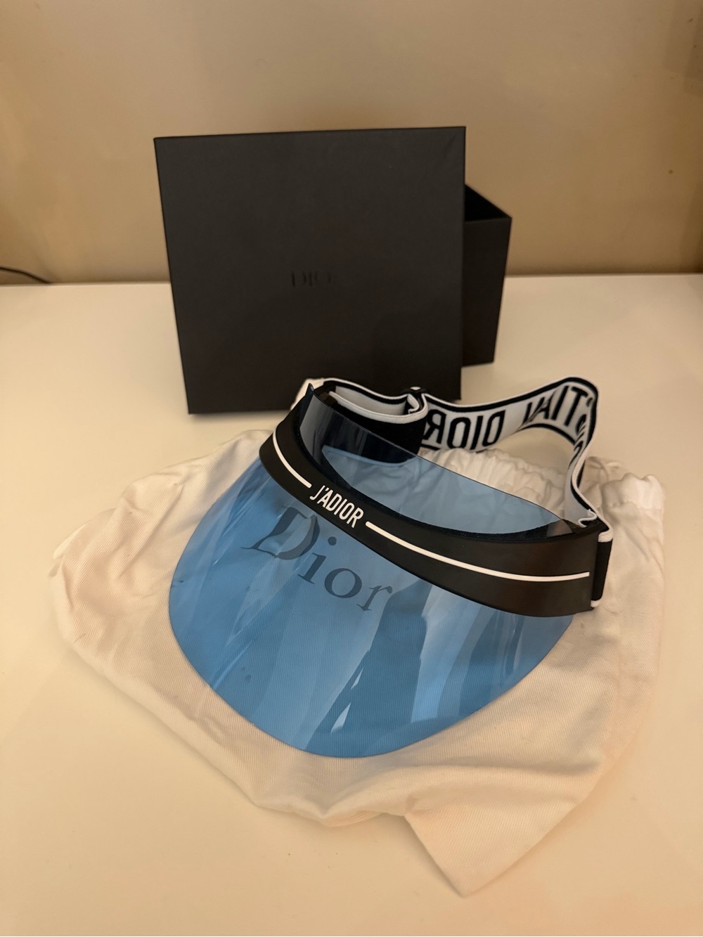 Dior Blue Tinted J'Adior Visor with Black Trim